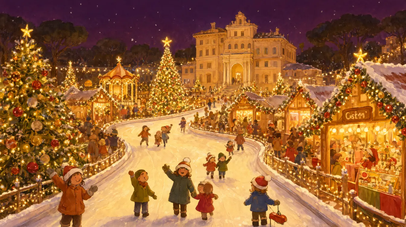 Christmas World a Natale, con le luci, gli addobbi e la neve