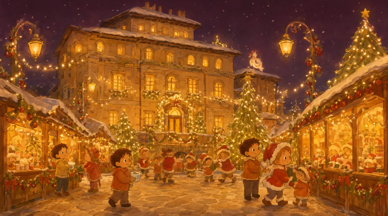 Il Magico Paese di Natale – La Casa di Babbo Natale a Natale, con le luci, gli addobbi e la neve