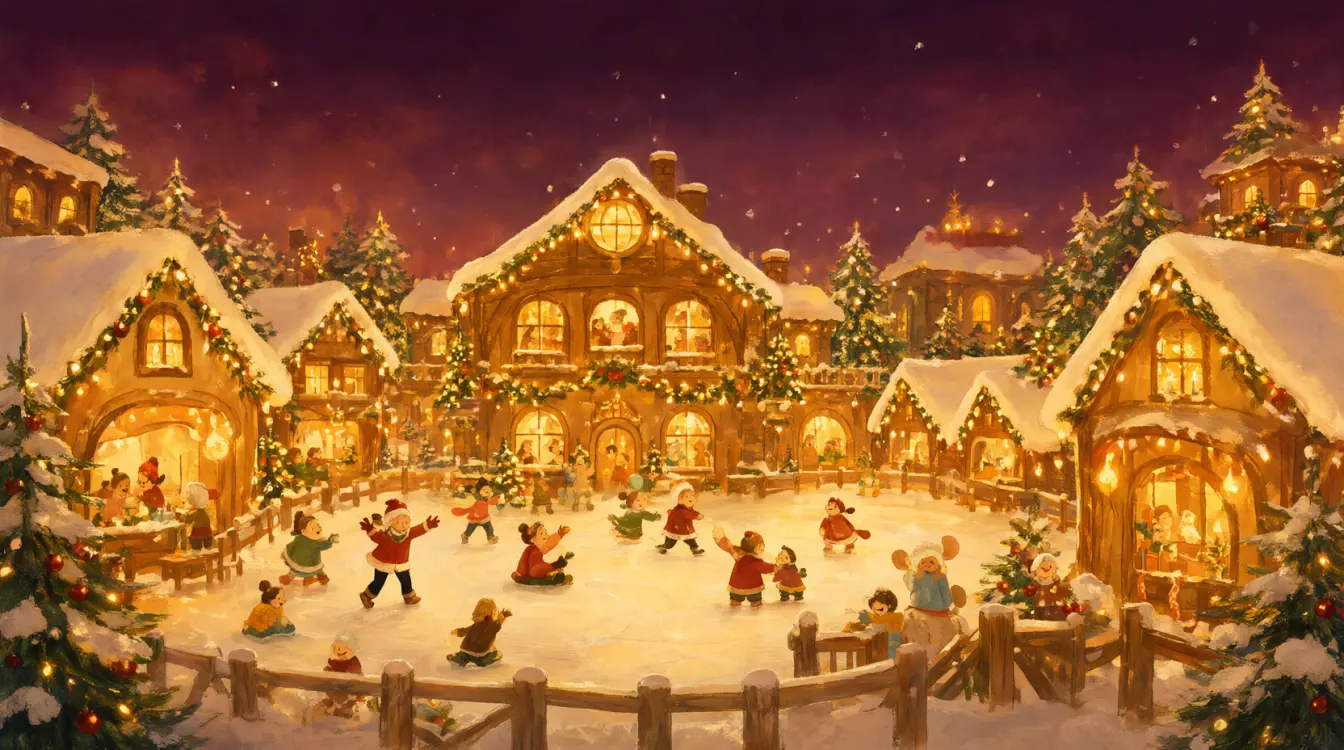 Il Villaggio delle Meraviglie – Casa di Babbo Natale a Natale, con le luci, gli addobbi e la neve